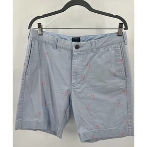 J. Crew Men's 33W 9" Light Blue/Pink Flamingo Flex Gramercy Shorts